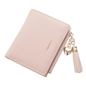 Tassel Women Wallet Short Leather Women Wallets Zipper Purses
