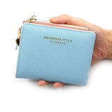 Small Leather Women Wallet Zipper Purse Clutch