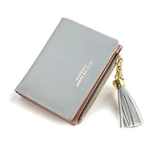 Tassel Women Wallet Small Leather Zipper Purses Clutch