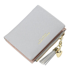 Tassel Women Wallet Small Leather Zipper Purses