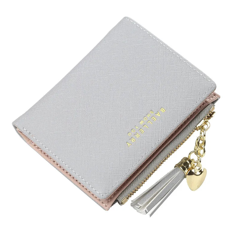 Tassel Women Wallet Small Leather Zipper Purses