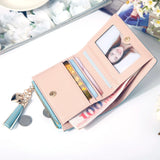 Tassel Women Wallet Short Leather Women Wallets Zipper Purses