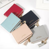 Tassel Women Wallet Short Leather Women Wallets Zipper Purses