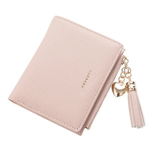 Tassel Women Wallet Small Leather Zipper Purses Female Purse Clutch