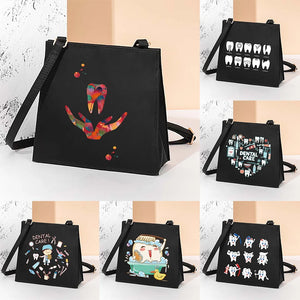 Teeth Pattern Square Messenger Shoulder Bag Cosmetic Tote
