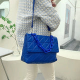 Thick Chain Shoulder Bag Women Travel Bags Leather Pu Quilted
