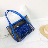 Transparent Beach Bag Large Women Jelly Tote Zipper Waterproof Shoulder Bags