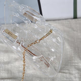 Transparent Acrylic Clutch Purse with Metal Chain for Party