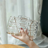 Transparent Acrylic Clutch Purse with Metal Chain for Party