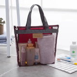 Women's Mesh Beach Storage Bag - Travel Duffle for Swimming