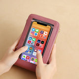 Women's Multifunction Touch Screen Phone Bag Soft Leather Messenger Handbag