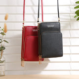 Women's Multifunction Touch Screen Phone Bag Soft Leather Messenger Handbag
