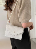 Women's Lace Beading Shoulder Bag Crossbody Flap Handbag