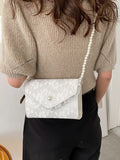 Women's Lace Beading Shoulder Bag Crossbody Flap Handbag