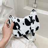 Nylon Plaid Leopard Print Shoulder Bag for Women