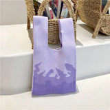 Knitted Checkerboard Women's Bag Houndstooth Handbag Small Tote Bag