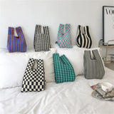 Checkerboard Women's Bag Plaid Houndstooth Handbag Casual Tote Bag