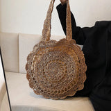 Women's Straw Bag Summer Beach Shoulder Handbag Large Capacity