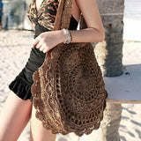 Women's Straw Bag Summer Beach Shoulder Handbag Large Capacity