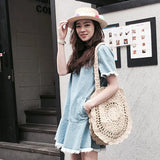 Women's Straw Bag Summer Beach Shoulder Handbag Large Capacity