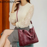 Large Capacity Leather Tote Shoulder Bag Casual Handbag Purse