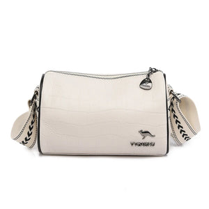 Stone Pattern Cow Leather Shoulder Bag for Women