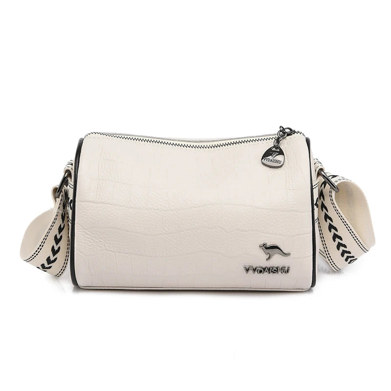 Stone Pattern Cow Leather Shoulder Bag for Women