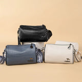 Stone Pattern Cow Leather Shoulder Bag for Women