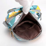 Casual Printed Nylon Messenger Handbag Multi-layer Large Capacity Backpack