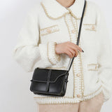Women's Vintage Crossbody Shoulder Bag Solid Square Sling Bag