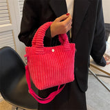 Nylon Bucket Shoulder Bag Crossbody Corduroy Women's Bag
