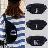 Purple Flower Waist Bag Chest Bag Unisex Lightweight Leisure Sports
