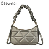 Women's Embossed Folds Top-handle Bag Mini Crossbody