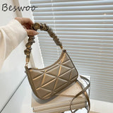 Women's Embossed Folds Top-handle Bag Mini Crossbody