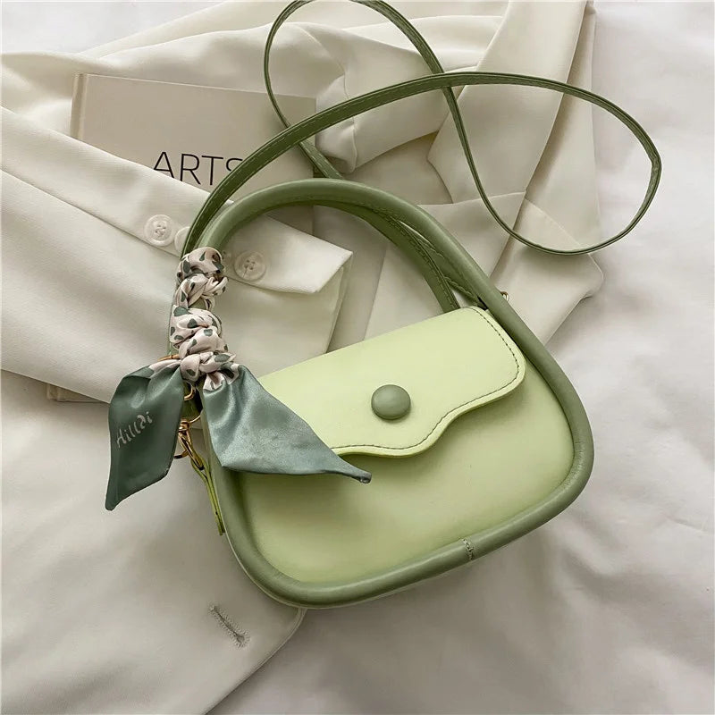 Small Fresh Women's Shoulder Bag Silk Scarf Handbag Messenger Bag