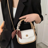 Small Fresh Women's Shoulder Bag with Silk Scarf Handbag