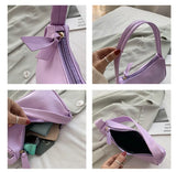 Small Retro Lady Handbag Soft PU Leather Underarm Bag
