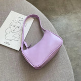 Small Retro Lady Handbag Soft PU Leather Underarm Bag