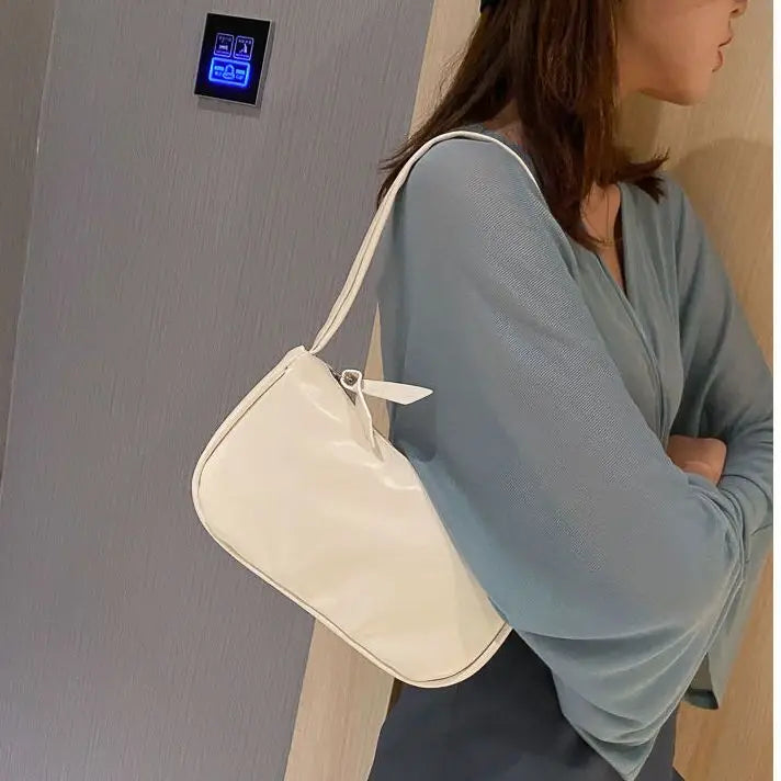 Retro Solid Lady Handbags Soft PU Leather Women Bag