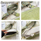 Stone Pattern Embossed Crossbody Bag Square Bag for Women