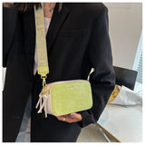 Stone Pattern Embossed Crossbody Bag Square Bag for Women