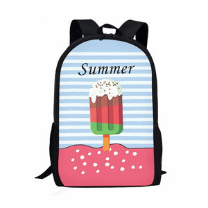 Summer Element Pattern School Bags for Girls Boys Children's Backpack