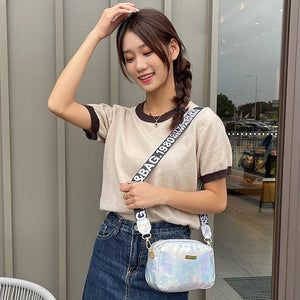 Women Laser PVC Jelly Small Tote Messenger Bag