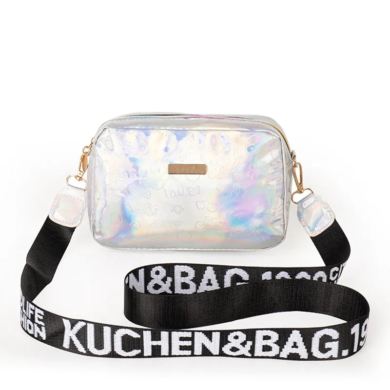 Women Laser PVC Jelly Small Tote Messenger Bag