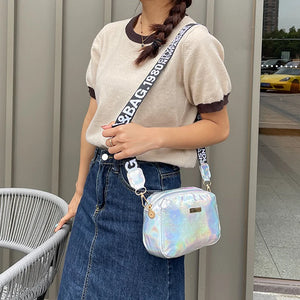 Women Laser Crossbody Bag Shoulder Bag PVC Jelly Small Tote Messenger Candy