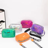 Women Laser Crossbody Bag Shoulder Bag PVC Jelly Small Tote Messenger Candy