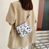 Plaid Butterfly Messenger Bag Small Purse Shopper Handbag