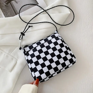 Plaid Butterfly Messenger Bag Small Purse Shopper Handbag
