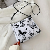 Plaid Butterfly Messenger Bag Small Purse Shopper Handbag