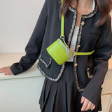 Mini PU Leather Chain Bucket Crossbody Sling Bag for Women